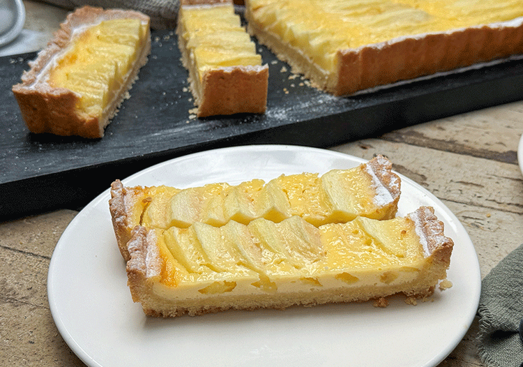 Stücke einer französische Apfeltarte