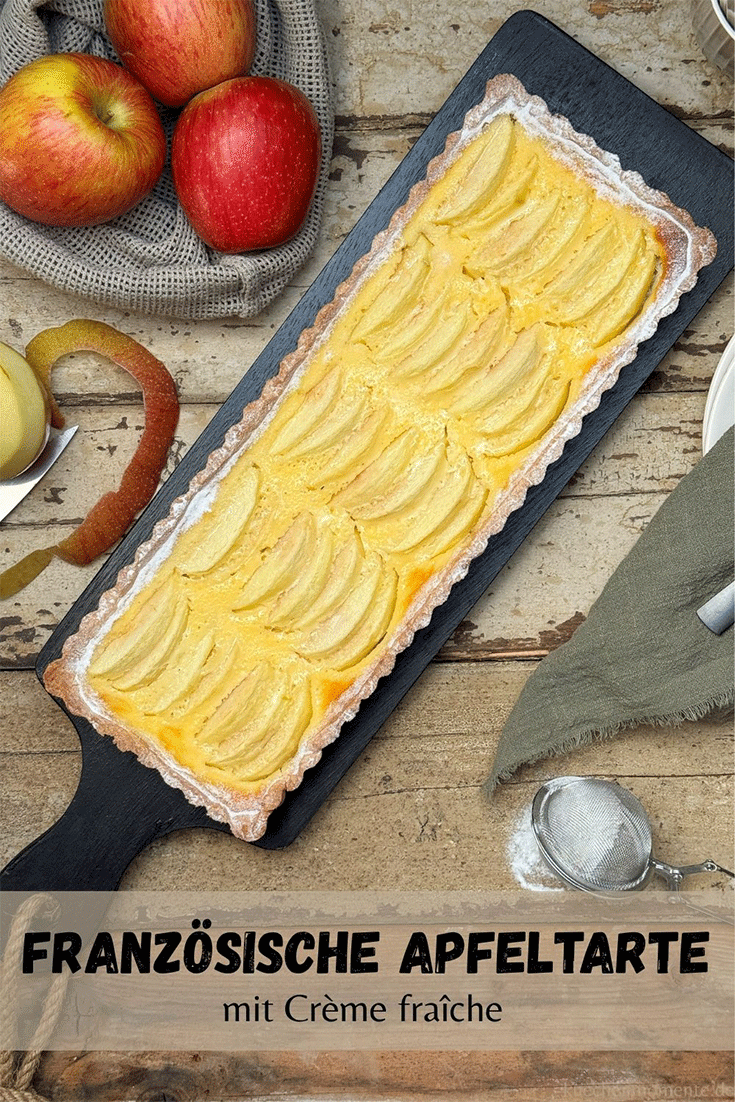 Französische Apfeltarte Pinterestpost