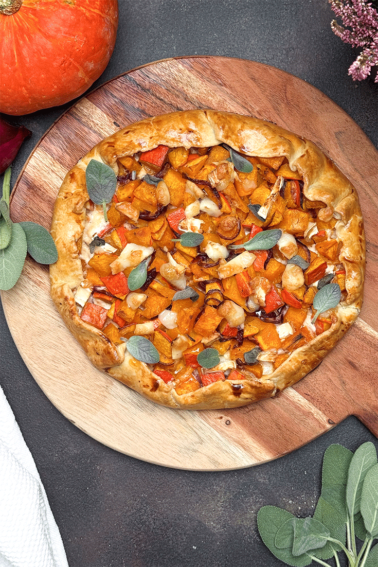 Kürbis-Galette mit Ziegenkäse