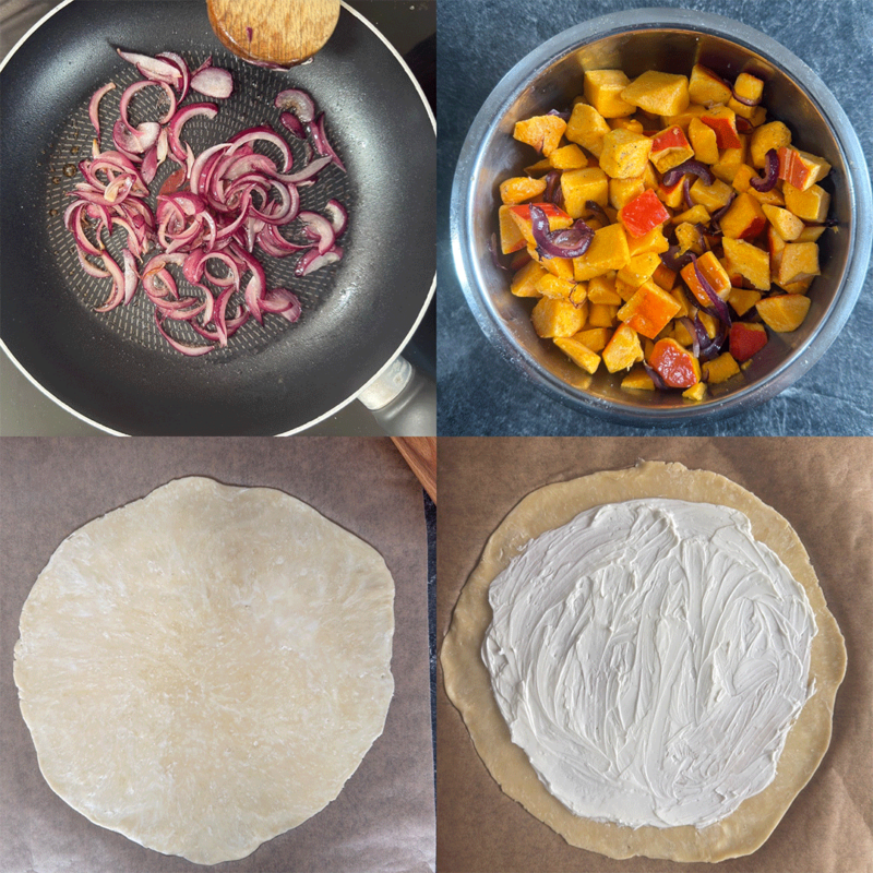Zubereitungsschritte Kürbis-Galette Teil 1